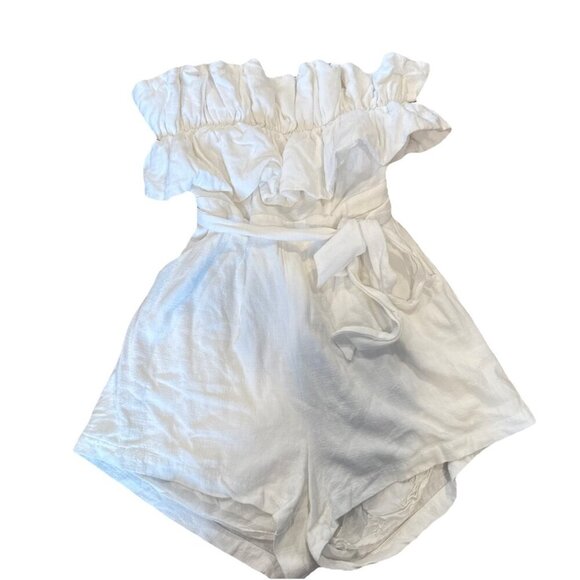Buckle Mittoshop Strapless Straight leg Romper XL NWT White Senior Photos - Picture 1 of 11
